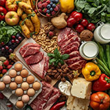 Αντιπροσωπευτική προβολή για το healthy basket, με τα βασικότερα προϊόντα υγιεινής διοατροφής στο σούπερ μάρκετ
